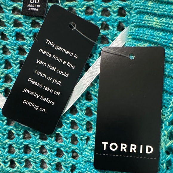 Torrid Teal V-Neck Sweater - Picture 9 of 11